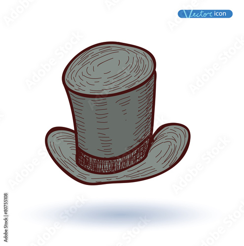 tell  Hat, Hand Drawn, vector illustration.