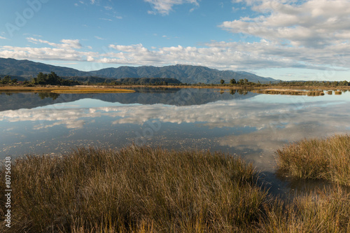 Fotografia Orowaiti lagoon in New Zealand