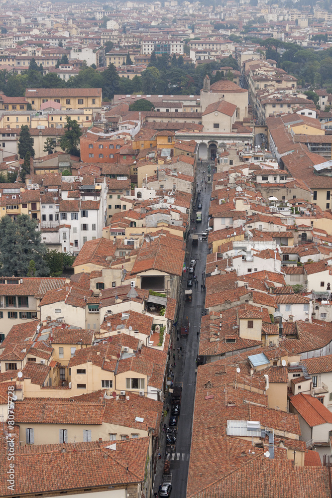 Florence cityscape with Via dei Servi