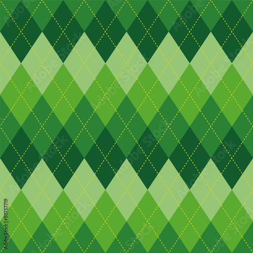 Argyle pattern green rhombus seamless texture