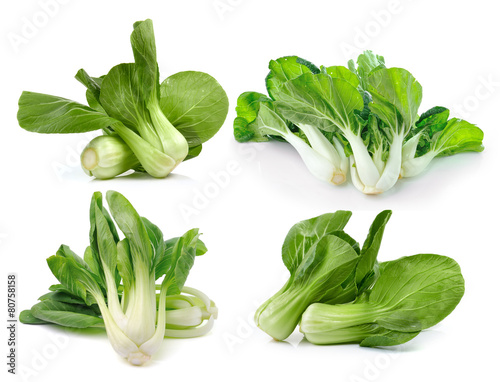 Bok choy (chinese cabbage or Qing geng cai) isolated on white ba
