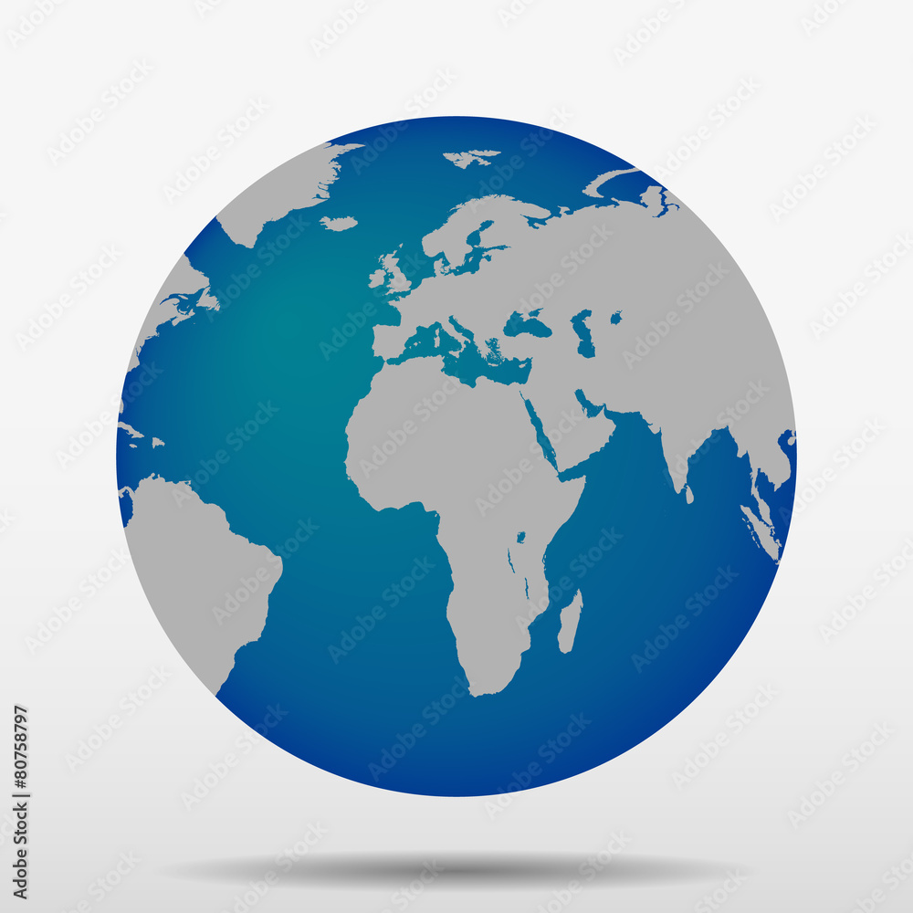 Image of the earth globe isolated on a white background.