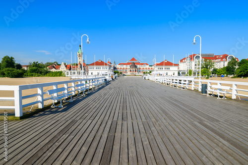 Wooden pier in Sopot seaside town in summer, Baltic Sea, Poland © pkazmierczak
