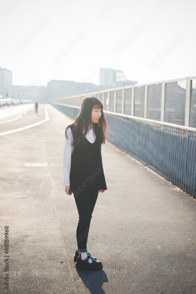 young beautiful asian hipster woman