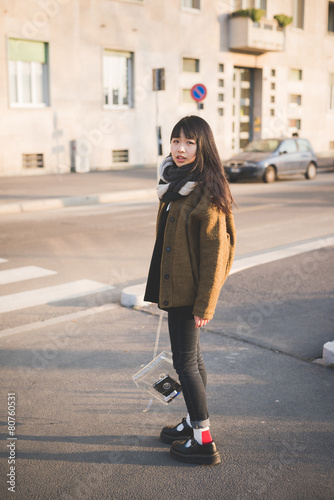 young beautiful asian hipster woman