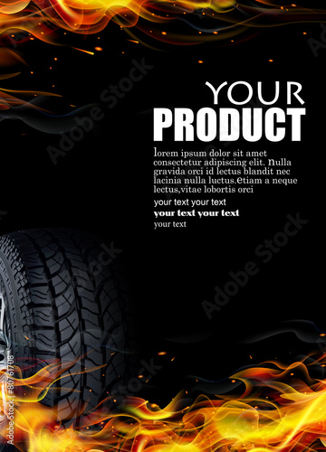 tire in the flames
