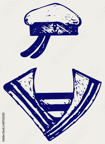 Sailor clothing. Doodle style
