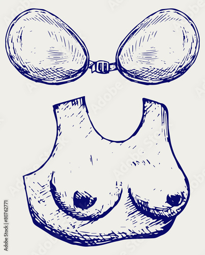 Silicone bra for shape breast. Doodle style