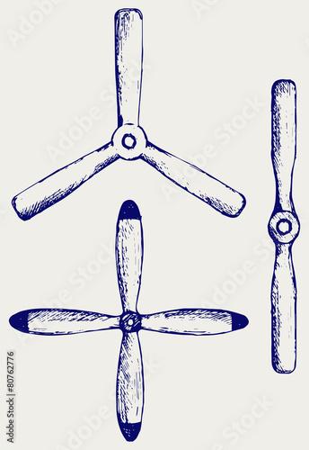 Aircraft propeller. Doodle style