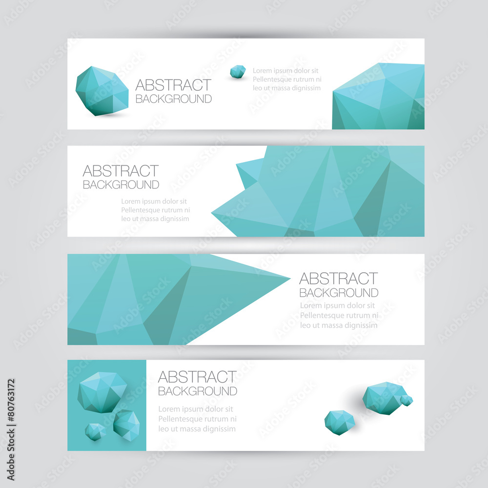 modern vector banners with polygonal background