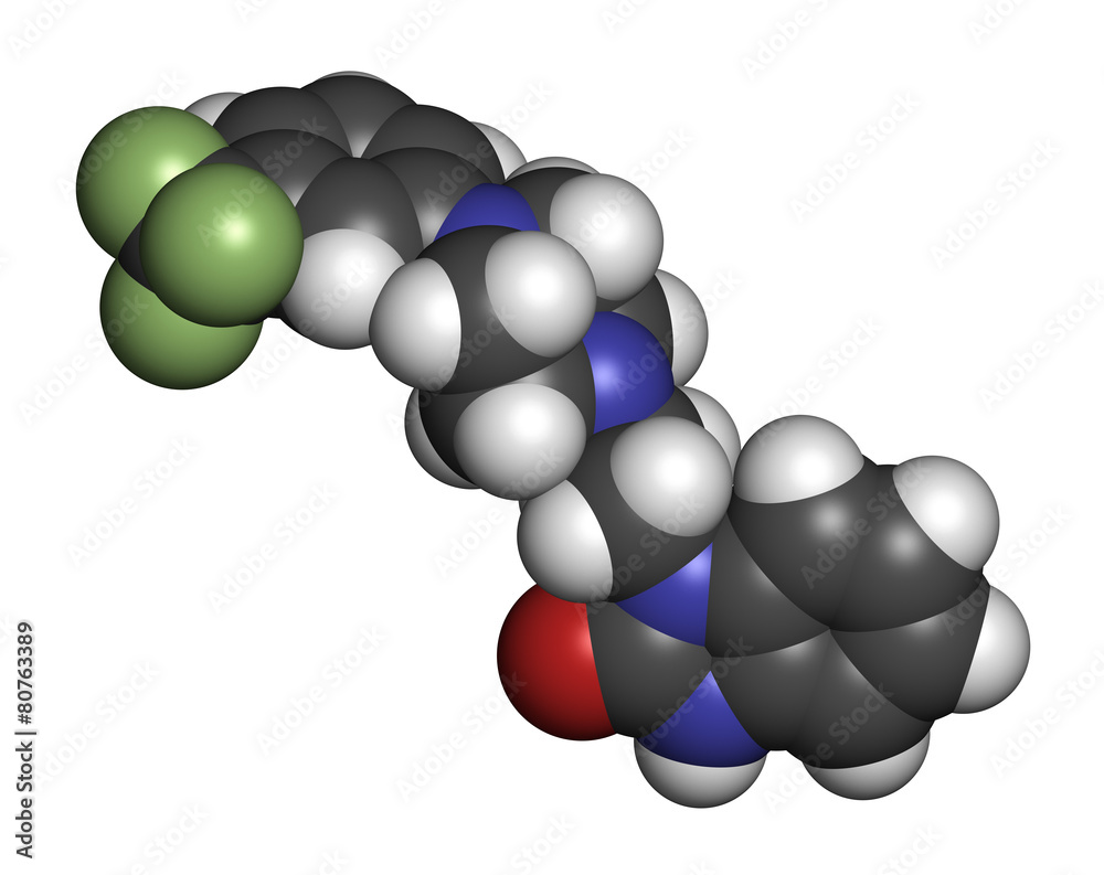 Flibanserin sexual desire drug molecule. Flibanserin sexual desire drug molecule.