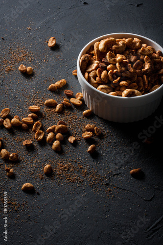 Mix of roasted nuts.
