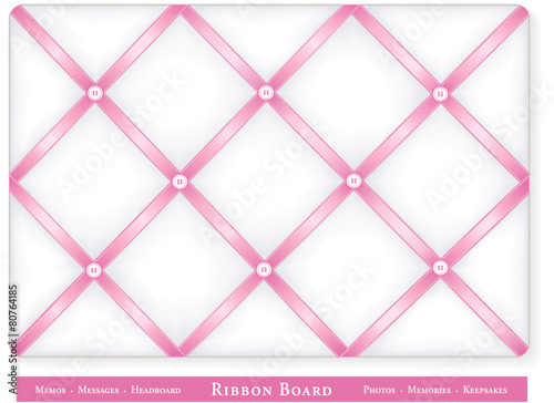 Bulletin Board, baby pink satin ribbon, DIY decor, headboard