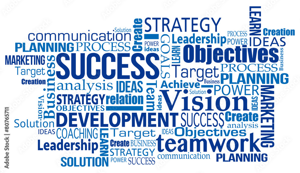 blue marketing business success concept word tag cloud