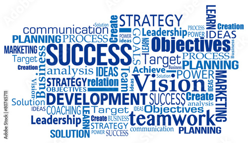 blue marketing business success concept word tag cloud photo