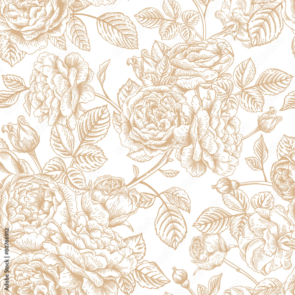 Seamless pattern with roses. Seamless pattern with roses.