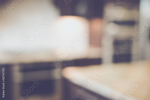 Blurred Kitchen with Retro Instagram Style Filter photo