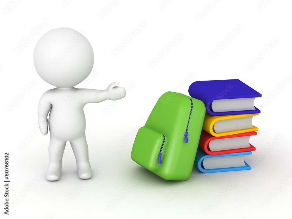3D Character back to school concept 3D Character back to school concept