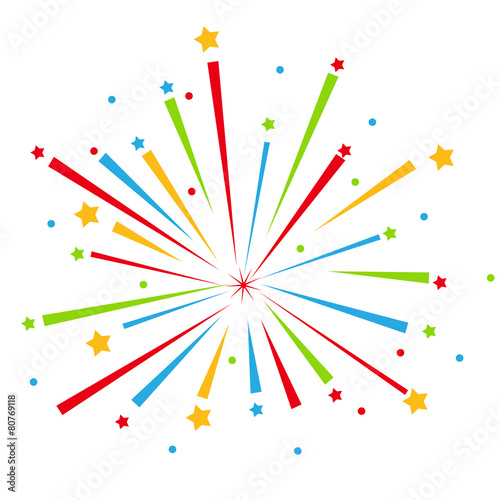 Fireworks vector on white background
