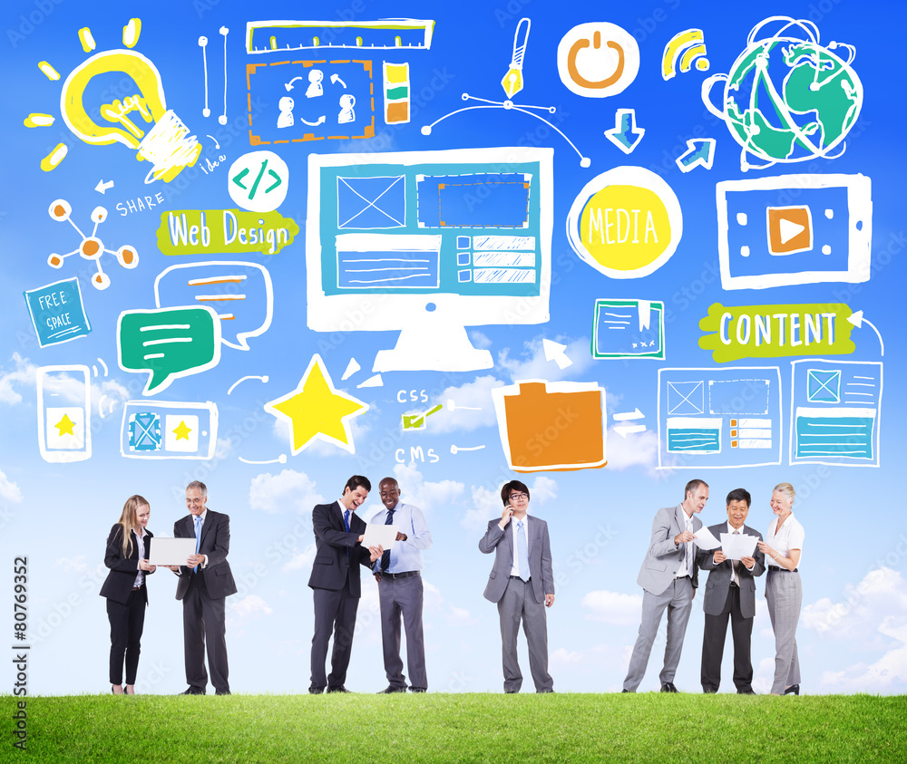 Diversity Business people Web Design Content Discussion Concept Diversity Business people Web Design Content Discussion Concept