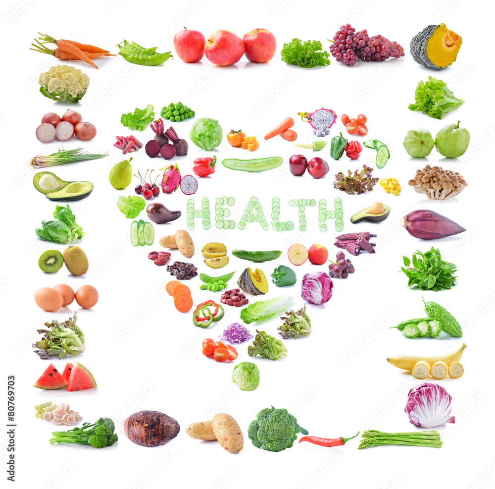 Obraz premium fruit and vegetable isolated on white background