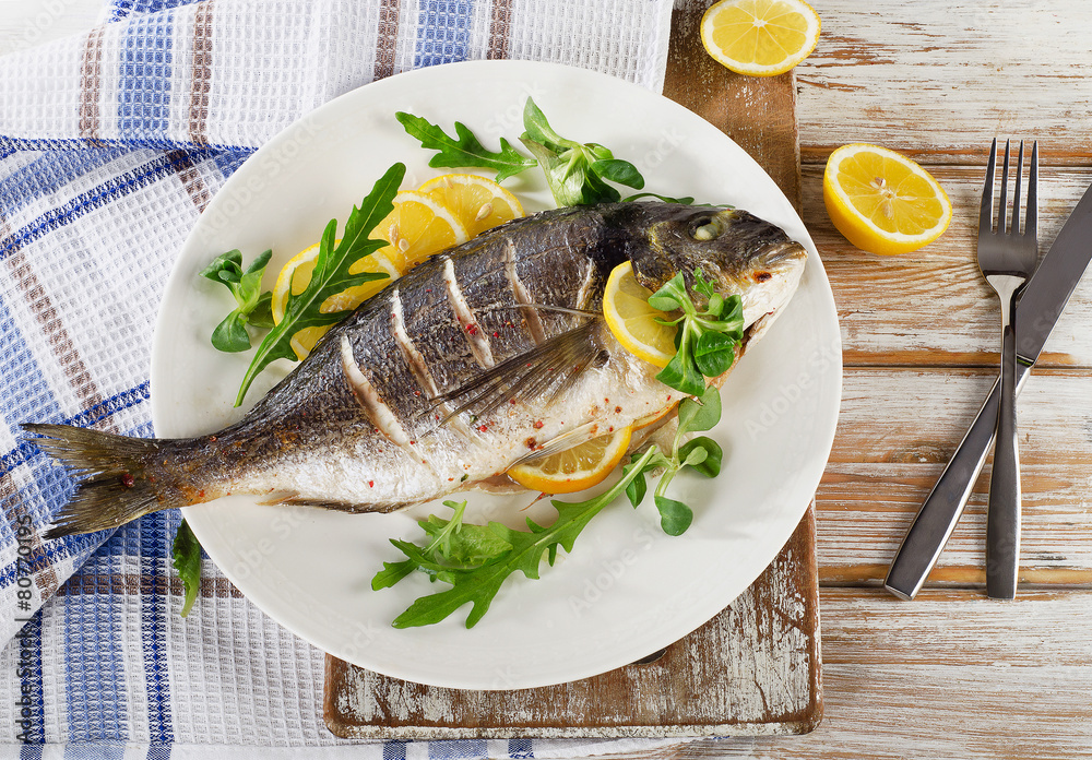 Fried sea bream