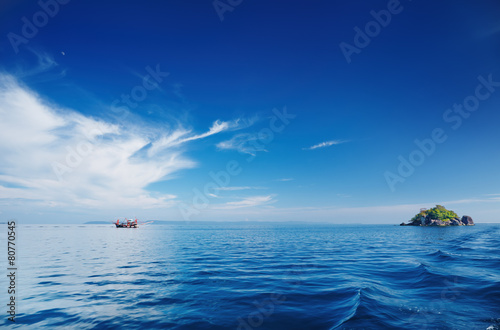 Calm sea and blue sky, Thailand