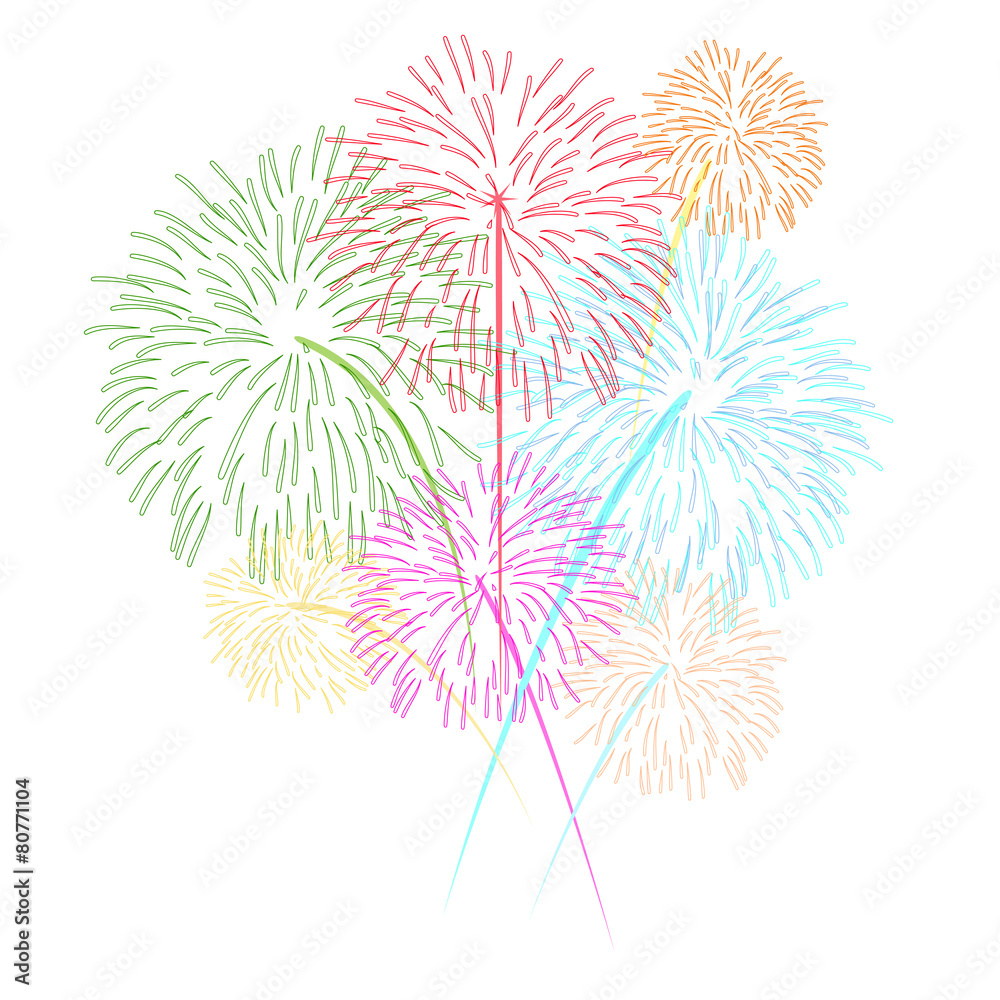 Fireworks vector on white background Fireworks vector on white background