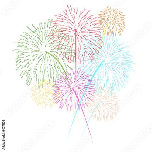 Fireworks vector on white background