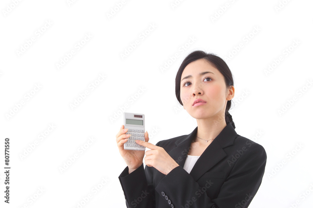 Asian businesswoman on white background Asian businesswoman on white background