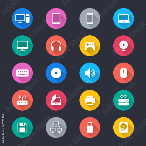 Computer simple color icons