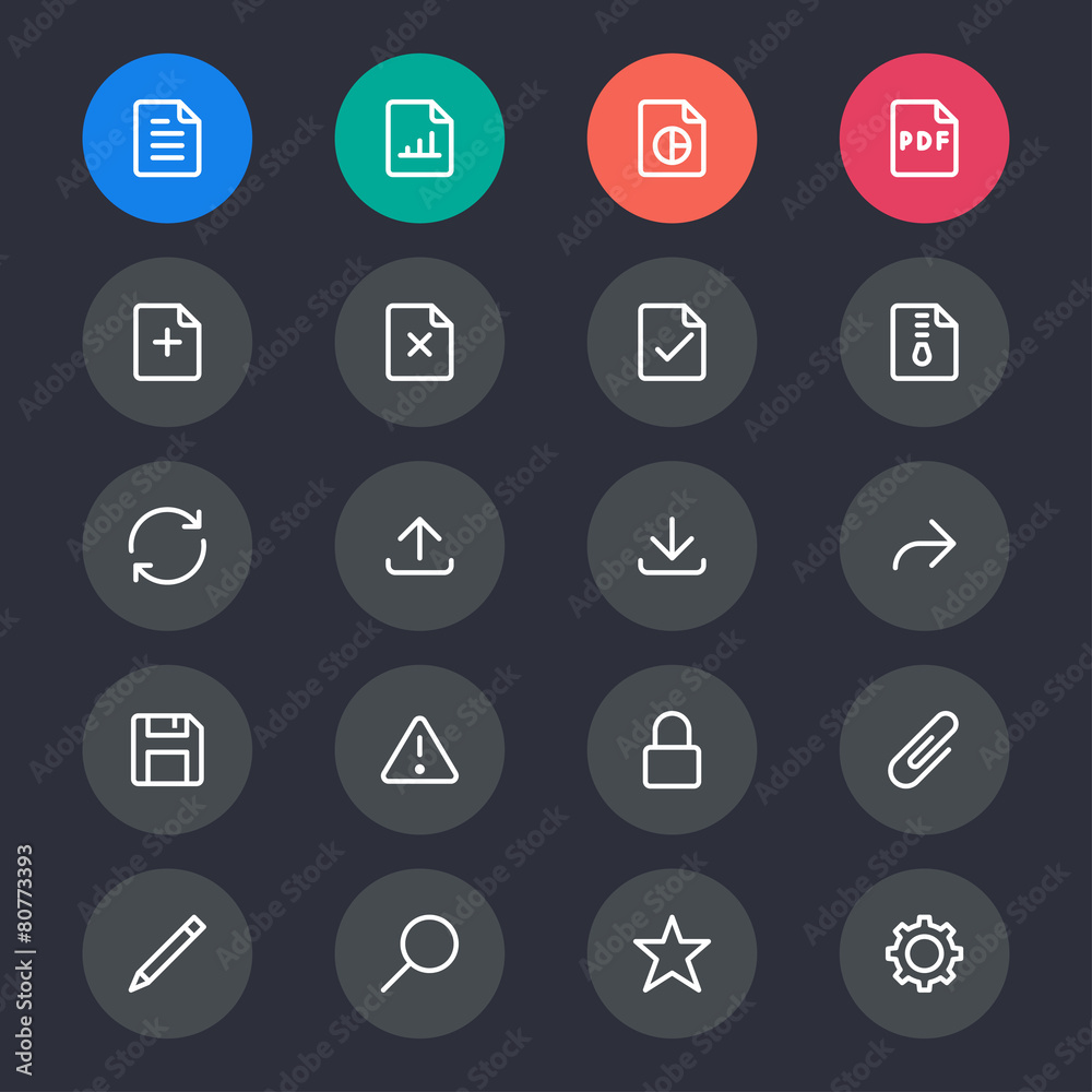 Document line icons Document line icons