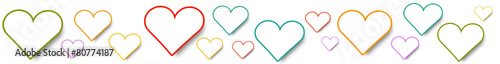 herz panorama banner bunt reihe