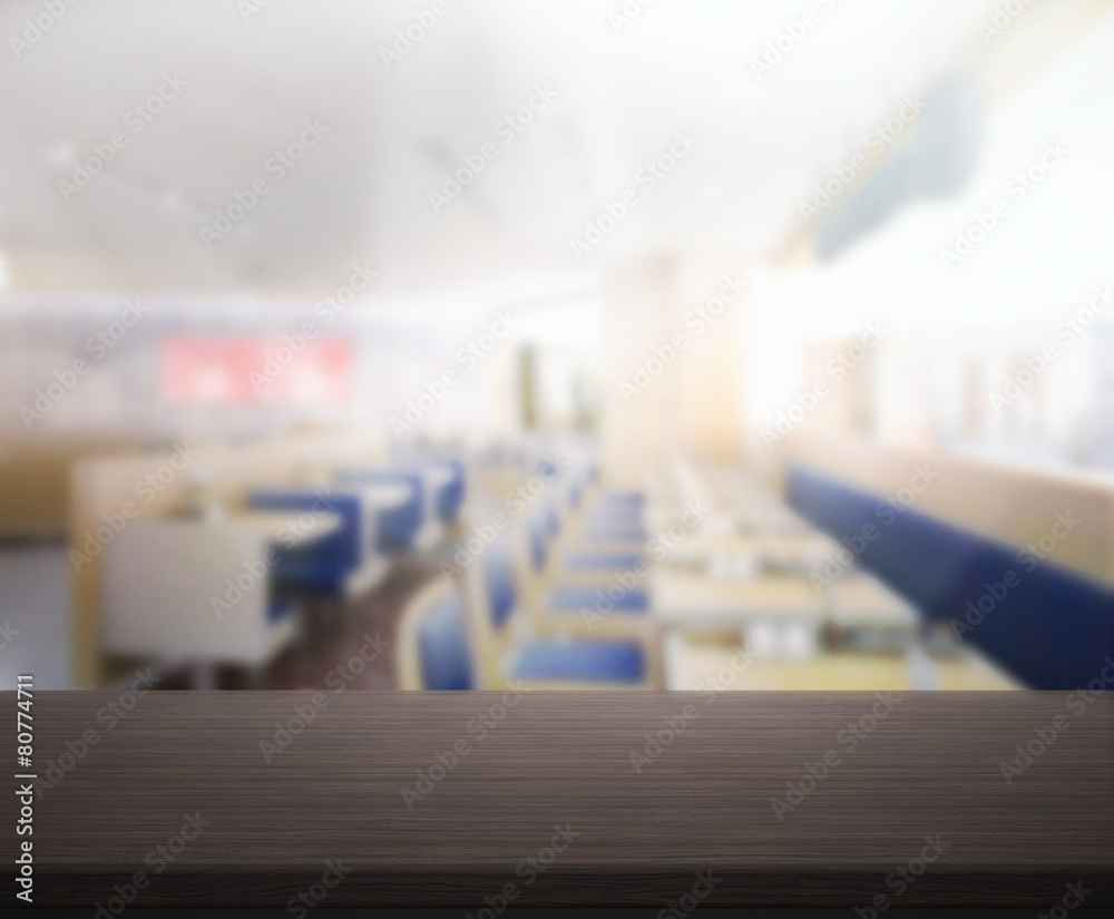 Fototapeta premium Table Top And Blur Interior Background