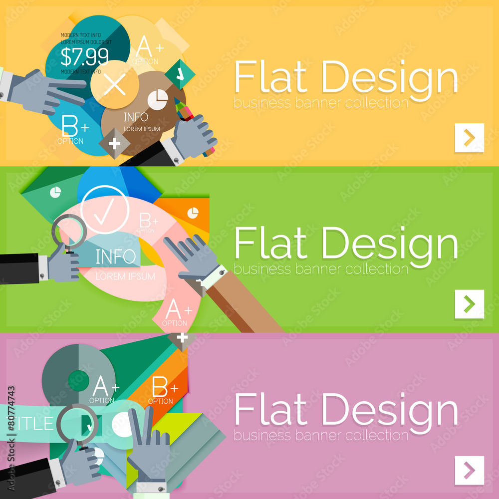 Flat design vector infographic banners with geometric Flat design vector infographic banners with geometric