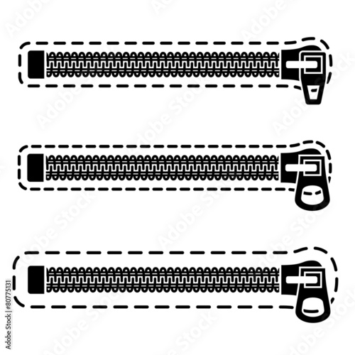 vector spiral zipper black symbols