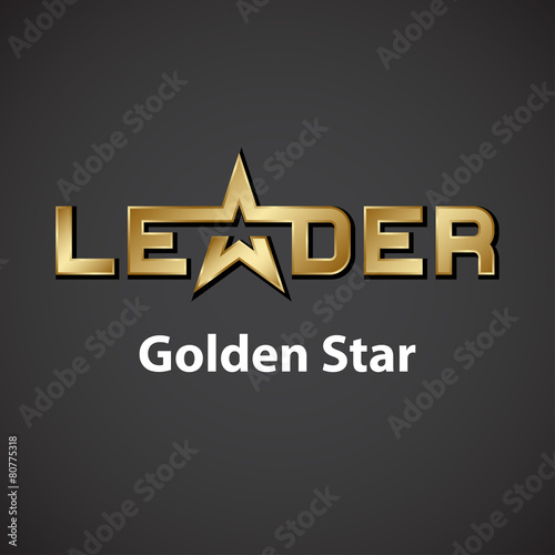 vector leader golden star inscription icon