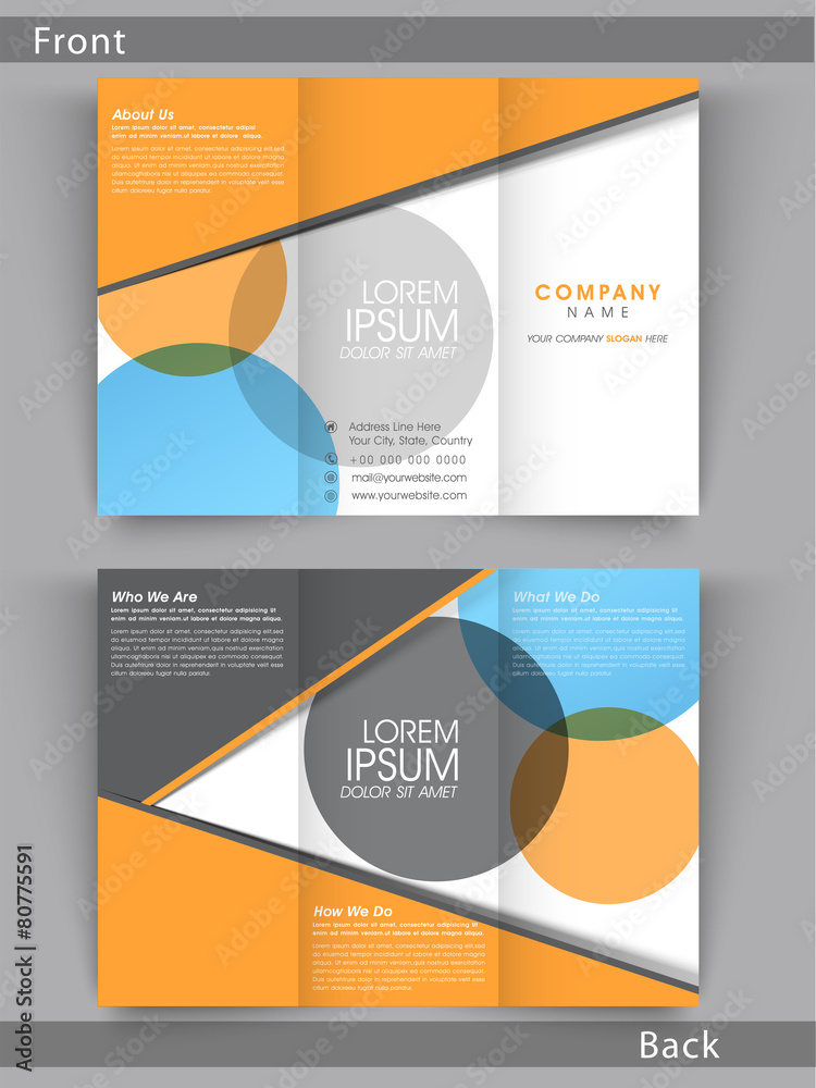 Colorful Tri Fold Flyer, Template or Brochure for your business.