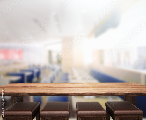 Table Top And Blur Interior Background