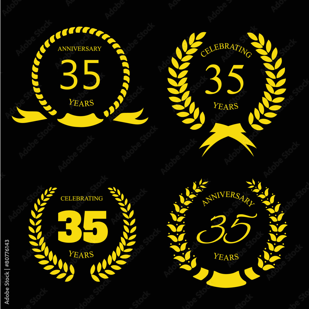 Thirty five years anniversary laurel gold wreath set Thirty five years anniversary laurel gold wreath set