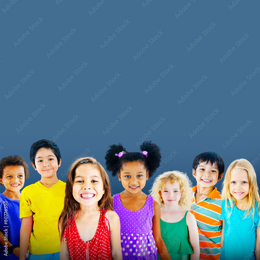 Diversity Children Friendship Innocence Smiling Concept Diversity Children Friendship Innocence Smiling Concept