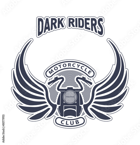 Dark riders motorcycle club design for emblem or logo
