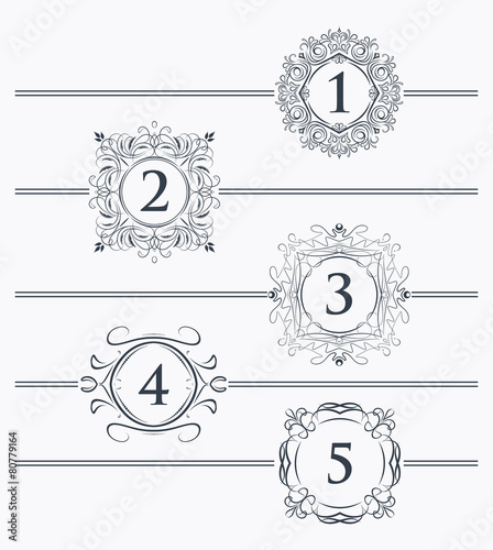 Decorative elements for design footer with the decor for the pag