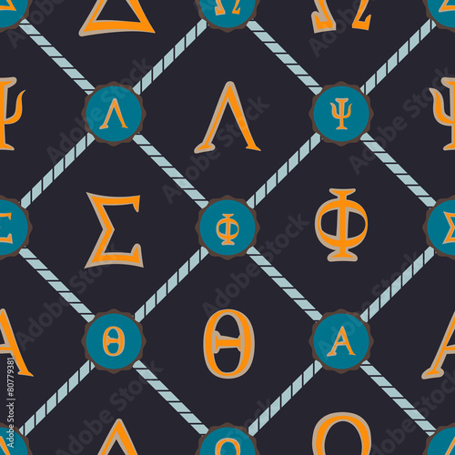seamless background with letters of the Greek alphabet