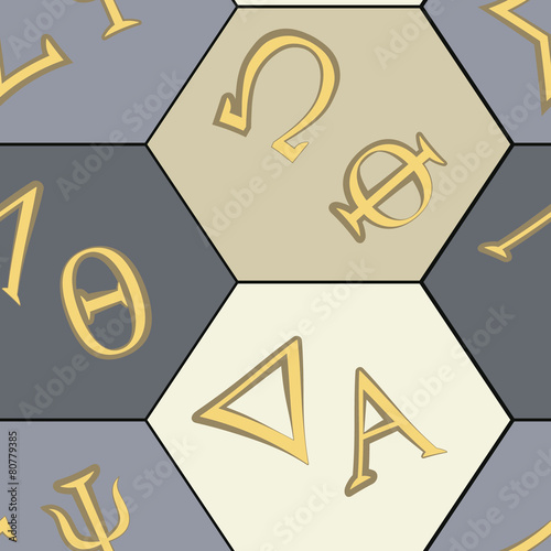 seamless background with letters of the Greek alphabet