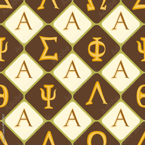 seamless background with letters of the Greek alphabet