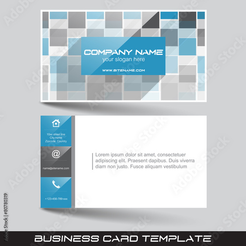 Business card template with front and back side