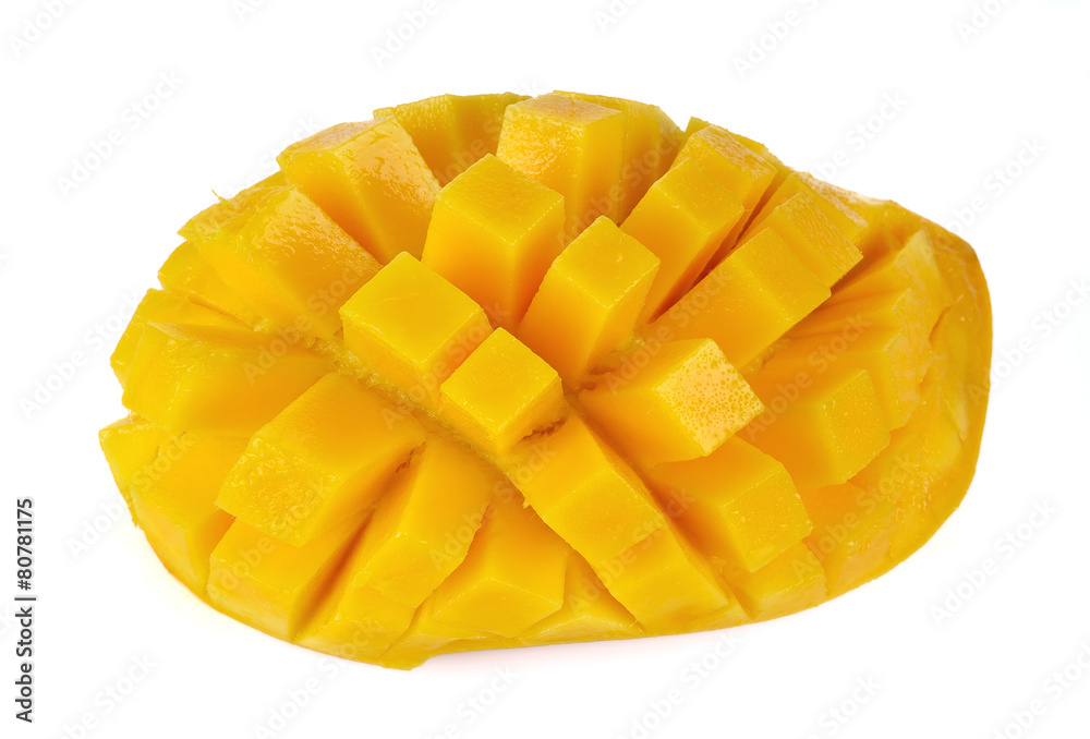 Ripe mango isolated on white background