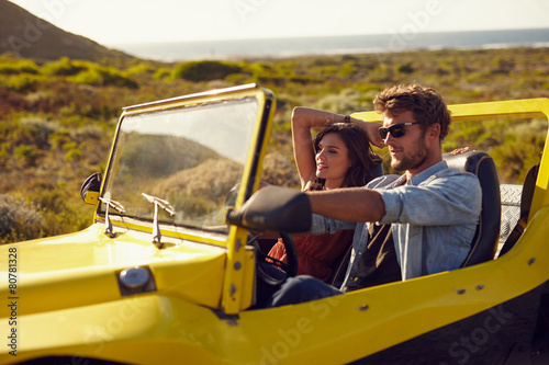 Young  couple on a long drive