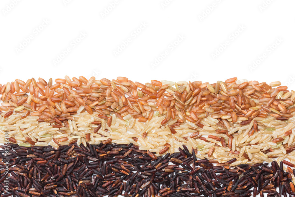 Three variety kinds of brown rice